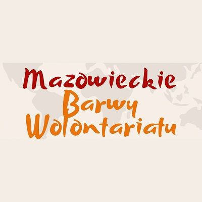 Na grafice znajduje się napis "Mazowieckie barwy wolontariatu".