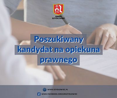 Grafika przedstawiająca diwe osoby podpisujące dokument. Widnieje również napis "Poszukiwany kandydat na opiekuna prawnego".